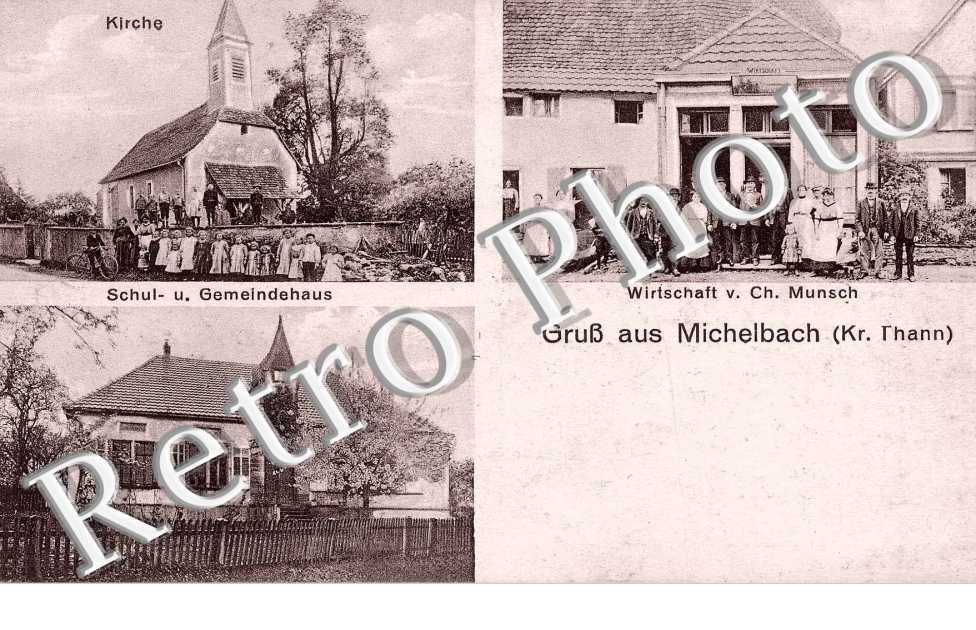Kirche - Schul und Gemeindehaus - Wirstchaft v. Ch. Munsch