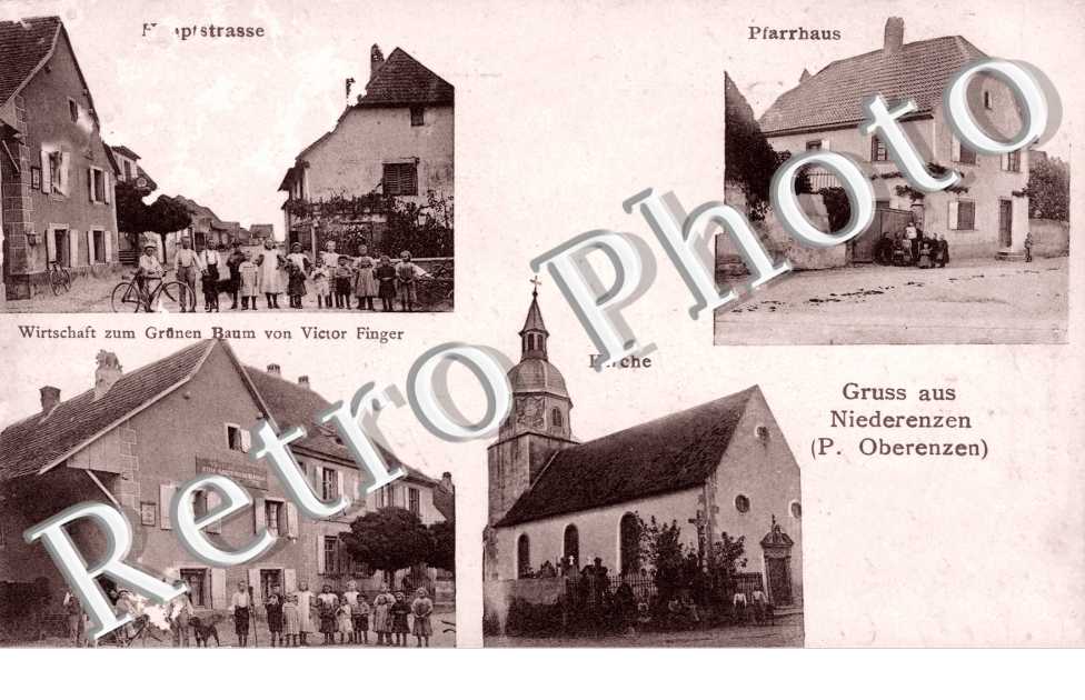 haupstrasse - Pfarrhaus - Kirche - Wirtschaft zum Grunen Gamu von Victor Finger