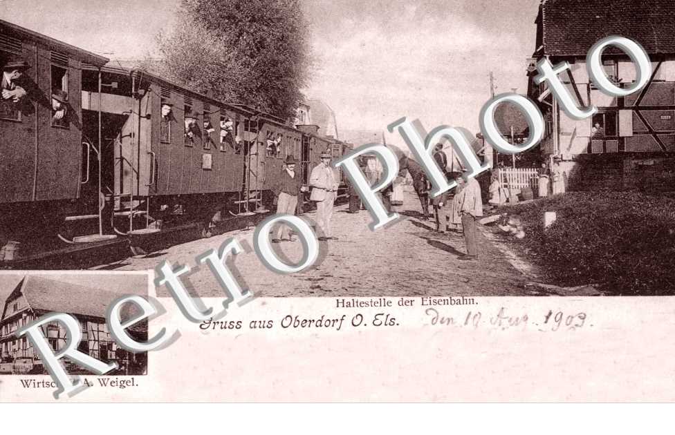 Haltestelle der Eisenbahn  Wirtschaft A. Weigel  1903
