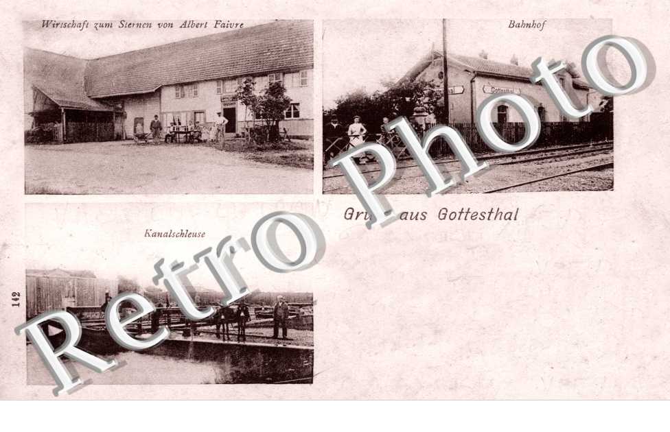 wirtschaft zum Sternen von Albert Faivre - Bahnhof - Kanalschleuse