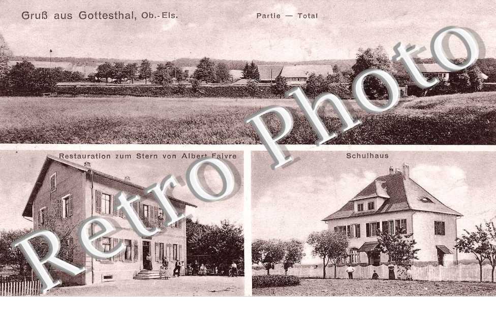 Gruss aus Gottesthal -  restauration zum Stern von Albert Faivre - schulhaus - Total