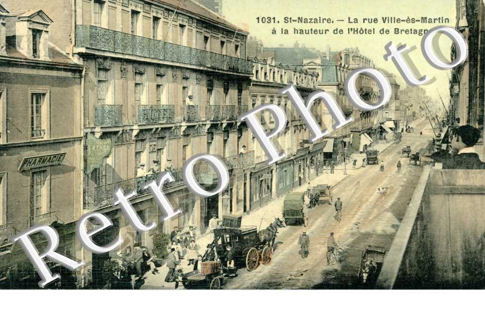 la rue Ville es Martin a la hauteur de l'hotel de Bretagne