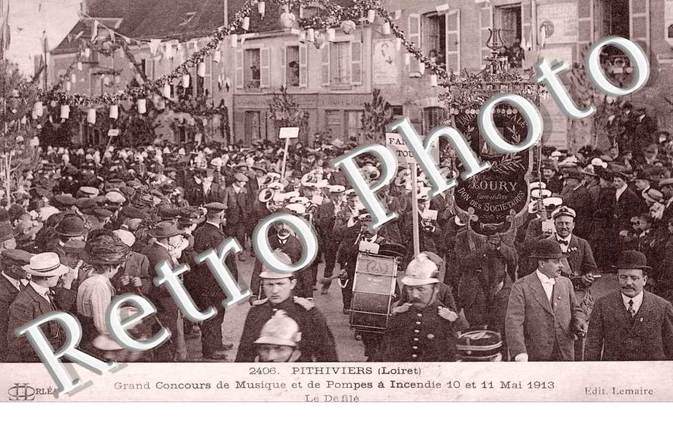 grand concours de musique et de pompes a incendie 11 et 12 mai 1913, le defile