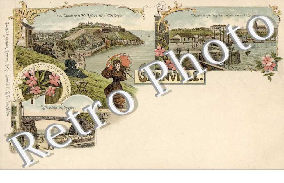 vue de la ville, debarquement des passagers venant de Jersey, la tranchee des anglais