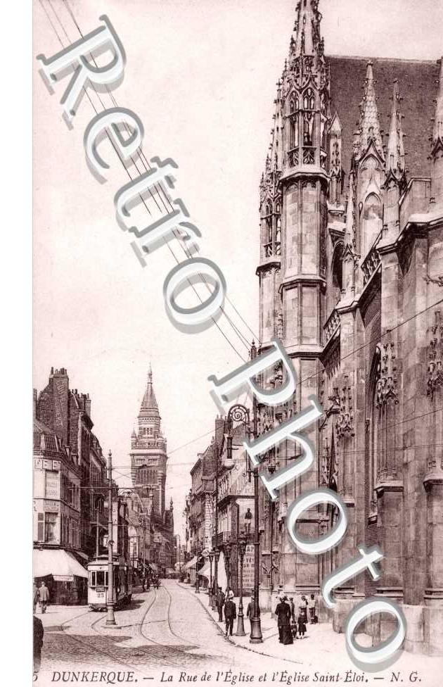 la rue de l'eglise et l'eglise Saint-Eloi