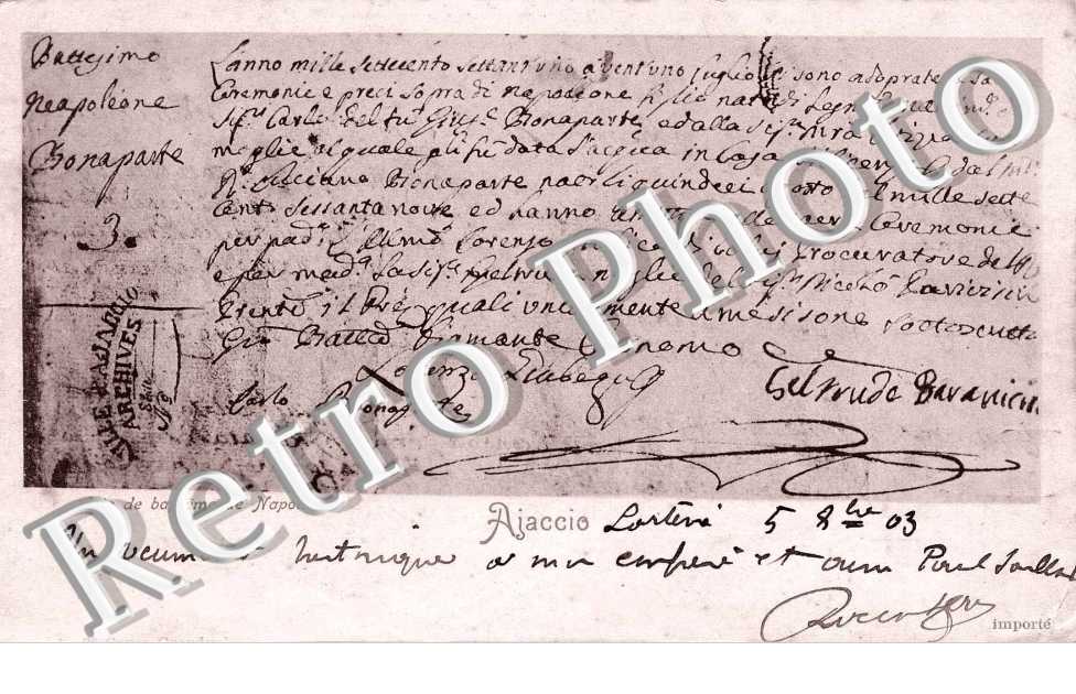 acte de bapteme de Napoleon