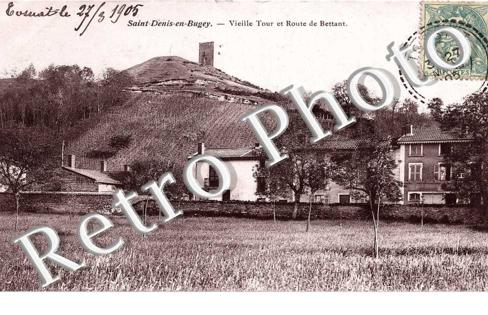 Vieille tour et route de Bettant