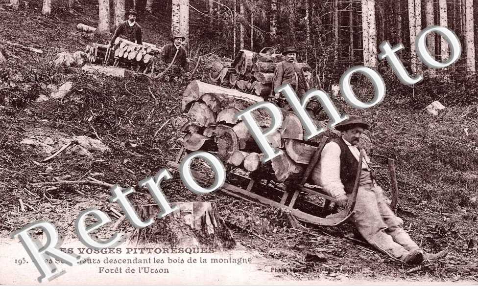Les Schlitteurs descendant les Bois de la Montagne