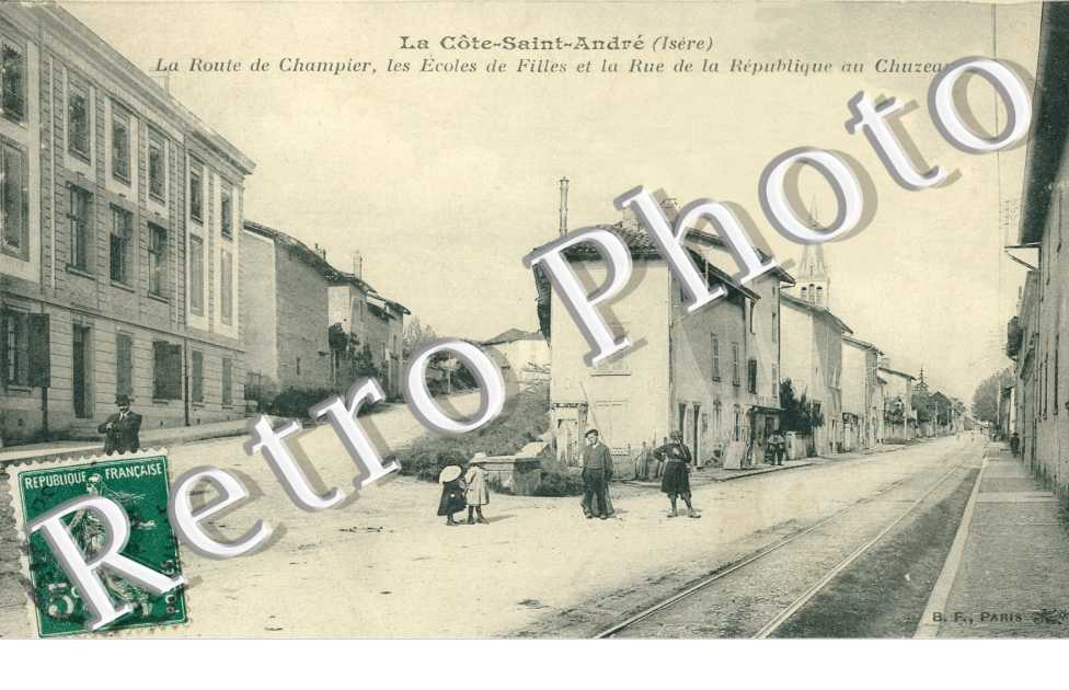 la route de Champier , les ecoles des filles et la rue de la republique