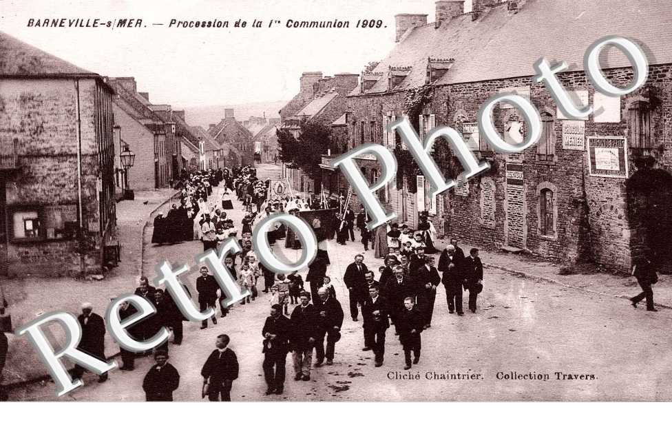 Barneville - Procession de la premiere communion 1909