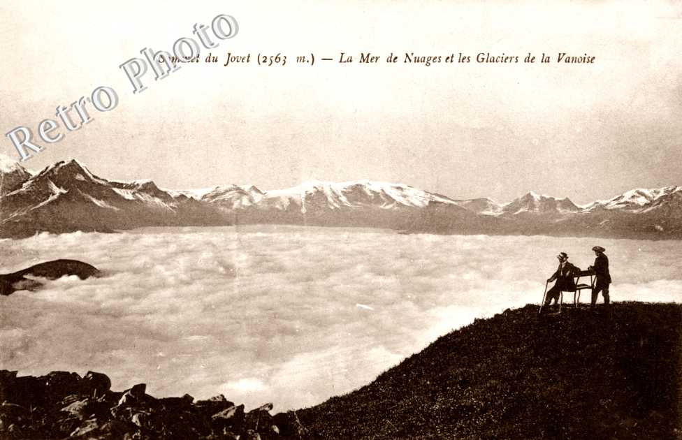 sommet du Jovet - La mer de nuages et les glaciers de la Vanoise