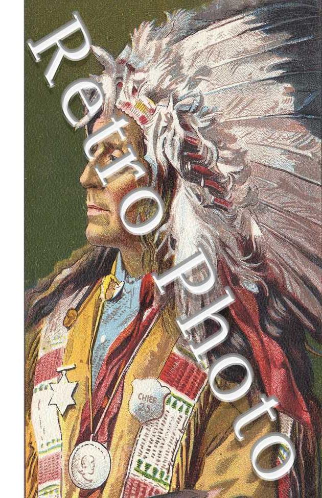 Publie pour Buffalo Bill's wild West -  INDIENS CARTE COULEUR