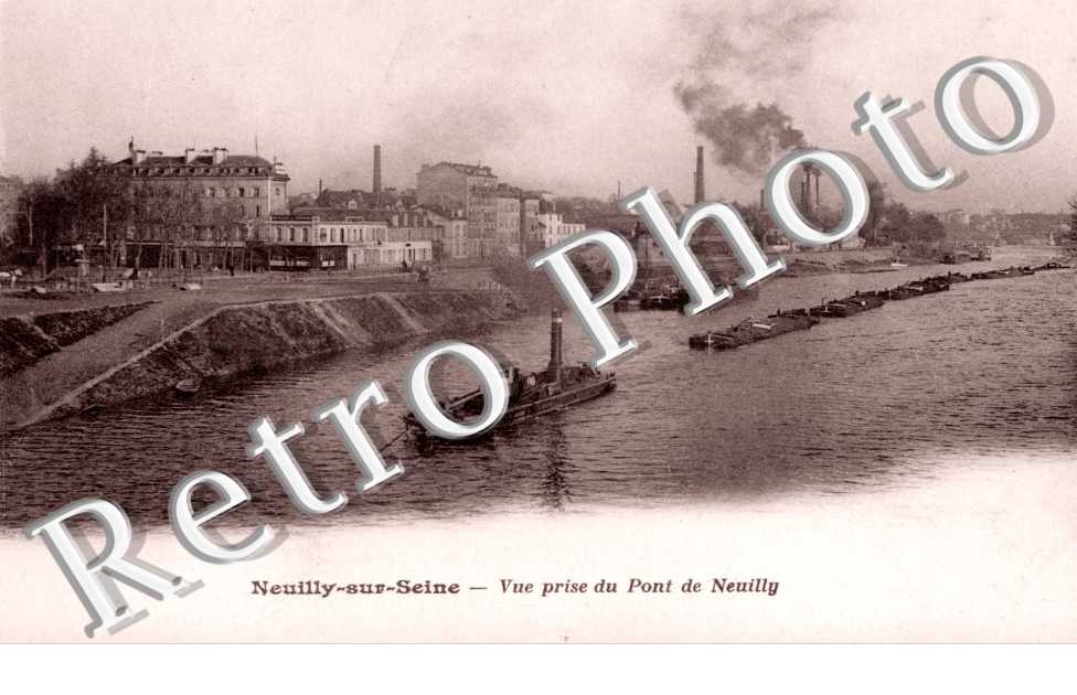 Vue prise du pont de Neuilly - bateau
