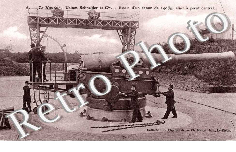 Usines Schneider et Cie - Essais d'un canon de 240mm
