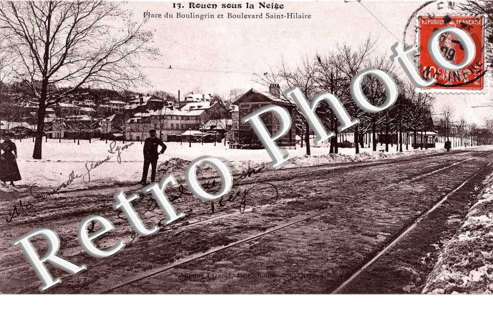 sous la neige - Place du Boulingrin et boulevard Saint Hilaire