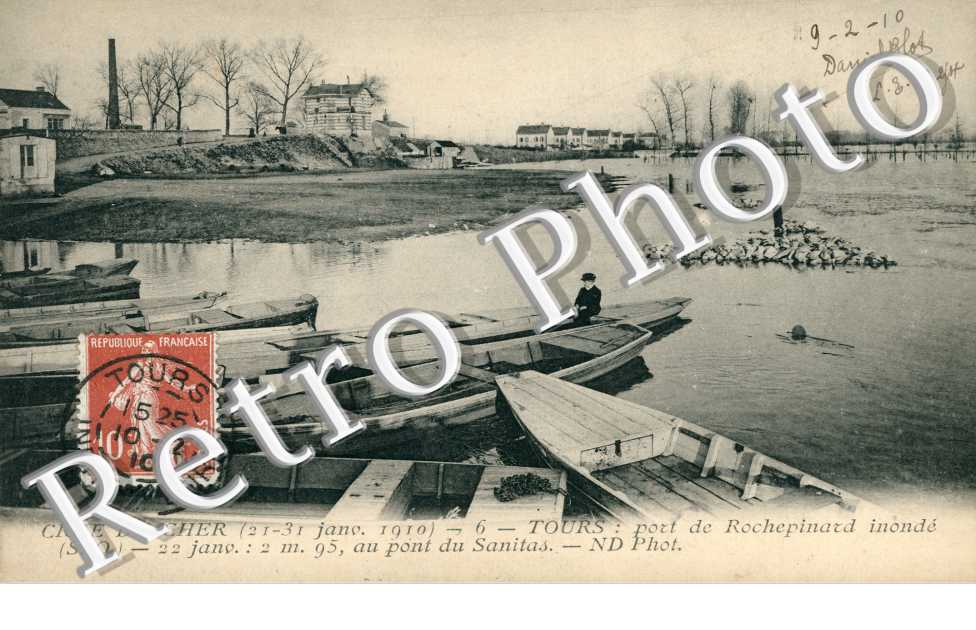 Port de Rochepinard inondé - janvier 1910