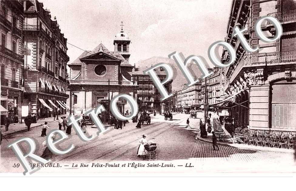 Rue Felix Poulat et l'église Saint-Louis