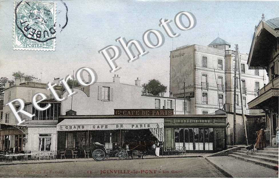 La gare et le Grand cafe de Paris (couleur)