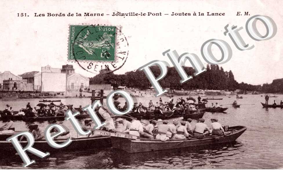 Les bords de la Marne - Joutes a la lance (sport nautique)