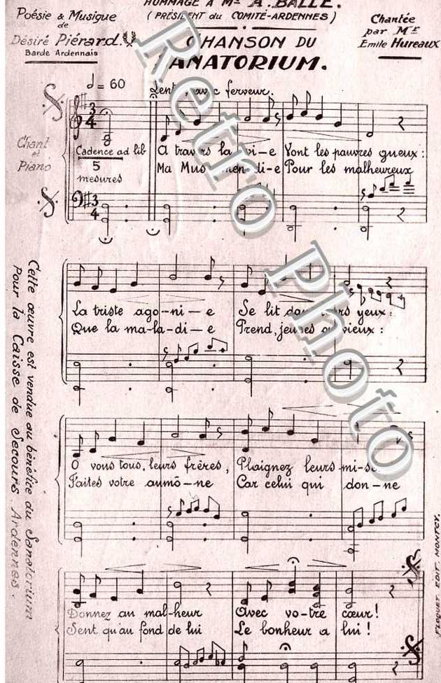 paroles et musique chanson du Sanatorium de Desire Pierard