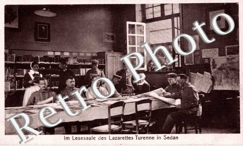 Im Lesesaale des Lazarettes Turenne in Sedan