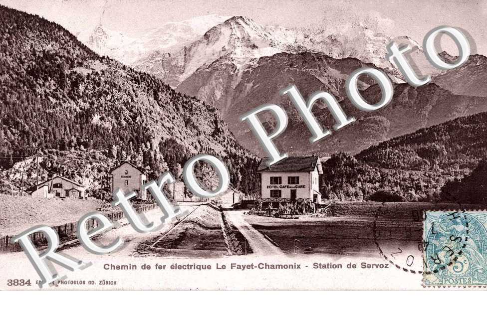 Le Fayet. Chemin de fer electrique, Station de Servoz