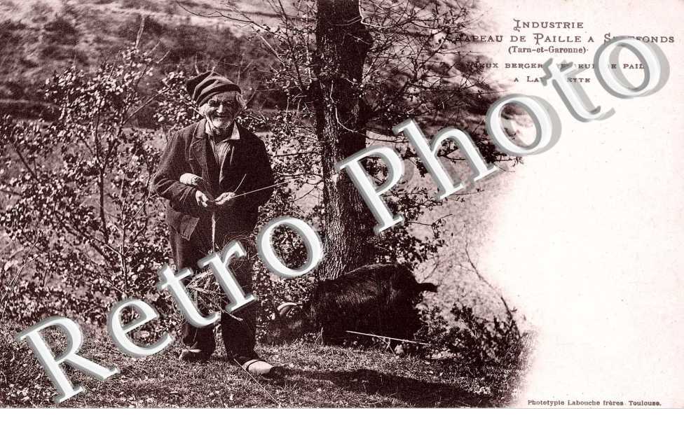 Vieux berger tresseur de paille