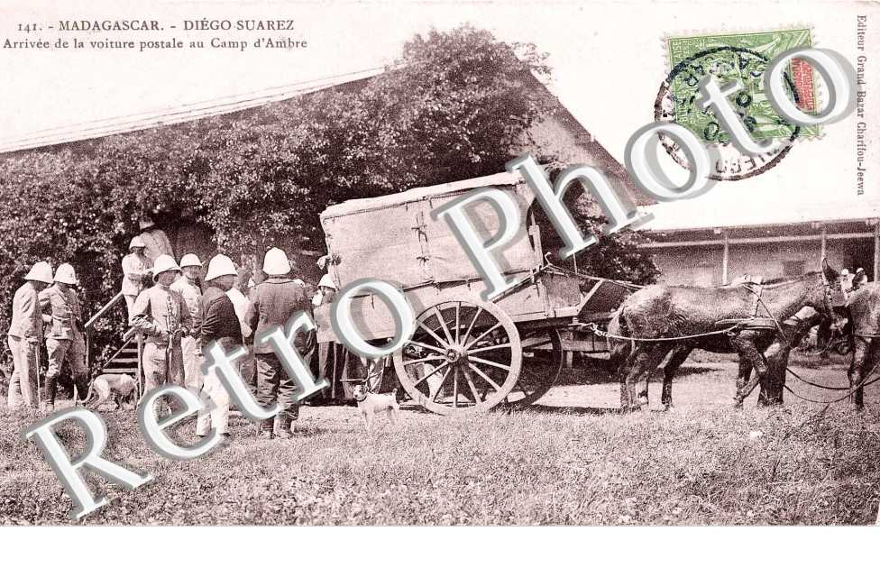 arrivée de la voiture postale au Camp d'Ambre