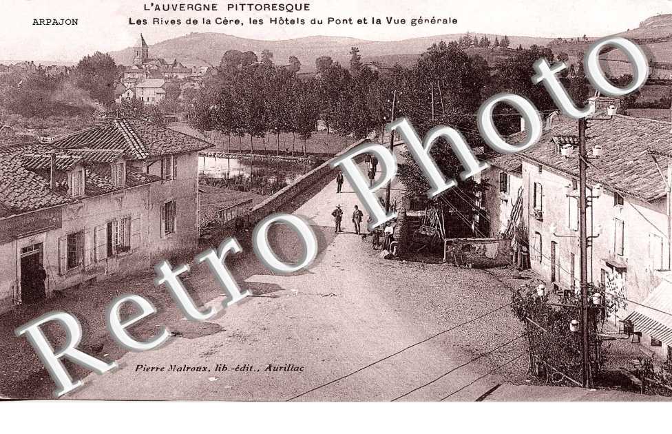 Les rives de la Cere, les hotels du pont et la vue generale