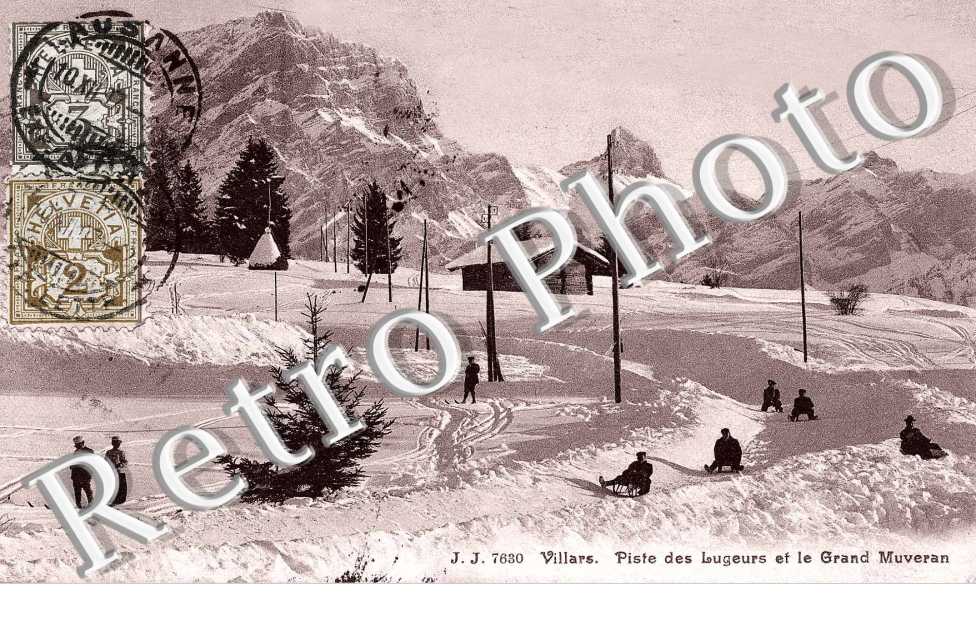 Piste de lugeurs et le Grand Muveran