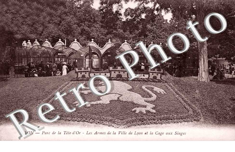 parc de la tete d'or Les armes de la ville de Lyon et la cage aux singes