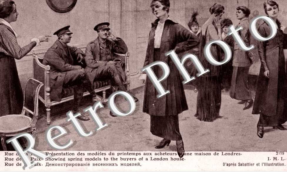 Rue de la paix - presentation des modeles du printemps aux acheteurs d'une maison de Londres