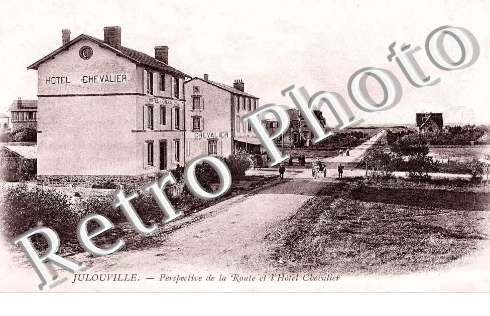 perspective de la route et l' hotel Chevalier