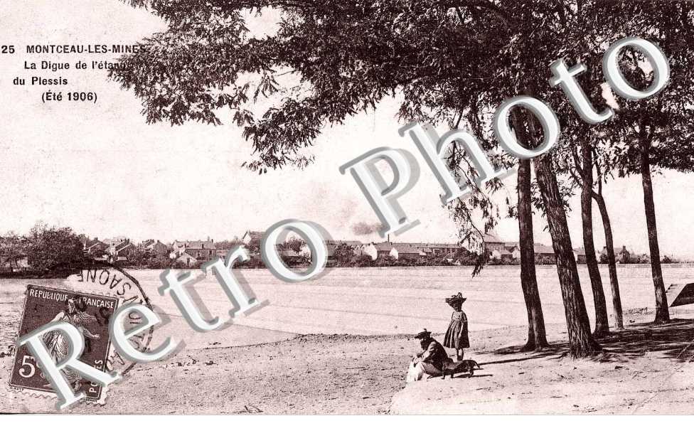 La digue de l'etang du Plessis ete 1906