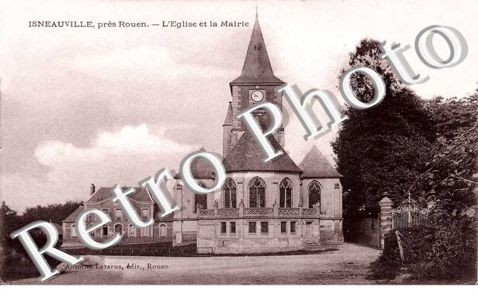 l'église et la mairie (1909)