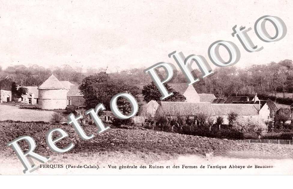 vue generale des ruines et des fermes de l'antique abbaye de Beaulieu