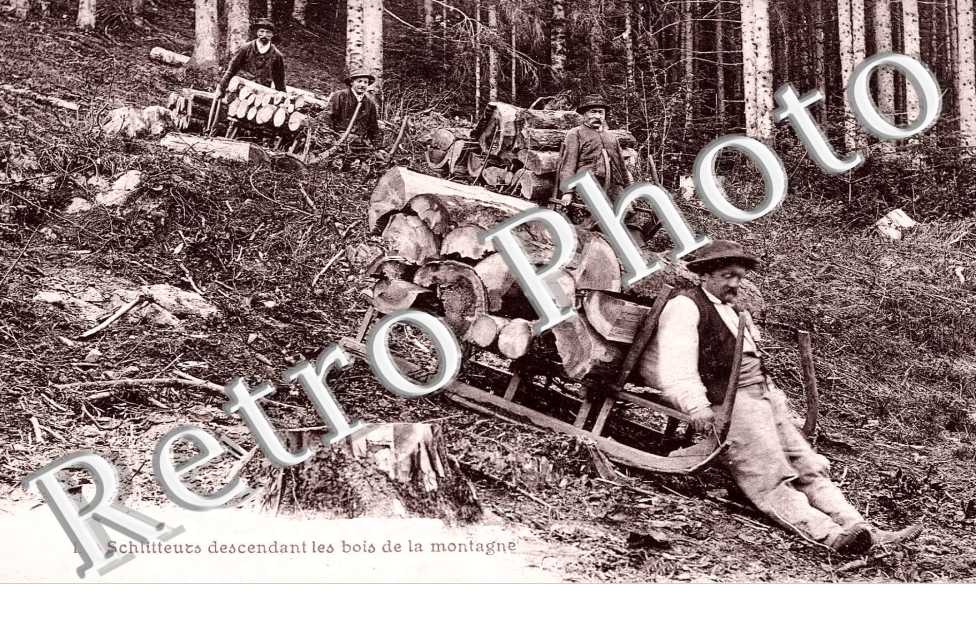 Les Schlitteurs descendant les Bois de la Montagne