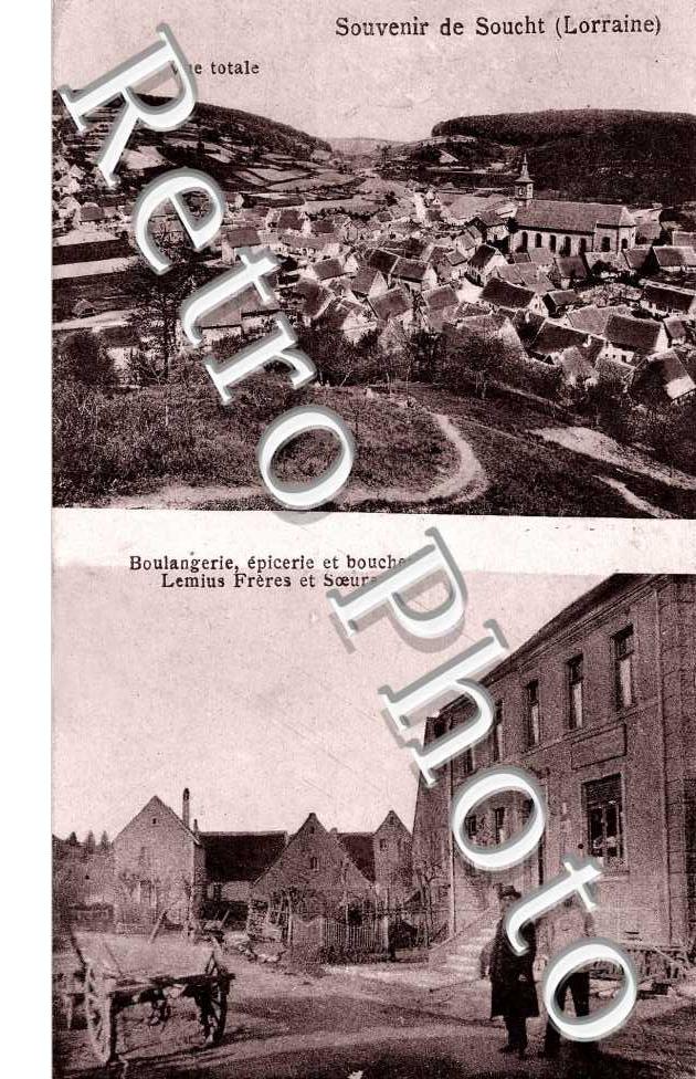 Souvenir de Soucht - vue totale - boulangerie epicerie Lemius Freres