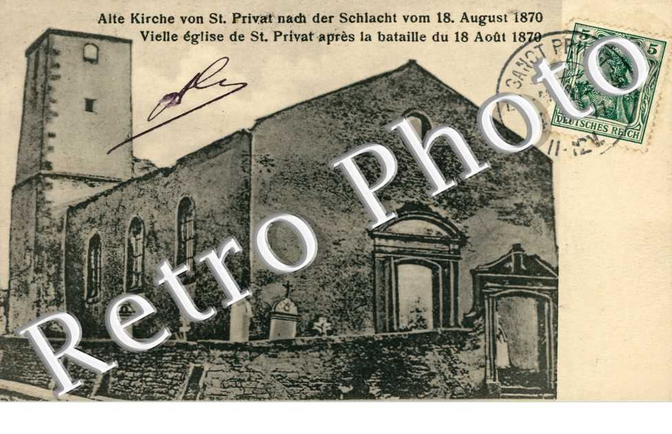 Vieille église  après la bataille du 18 août 1870