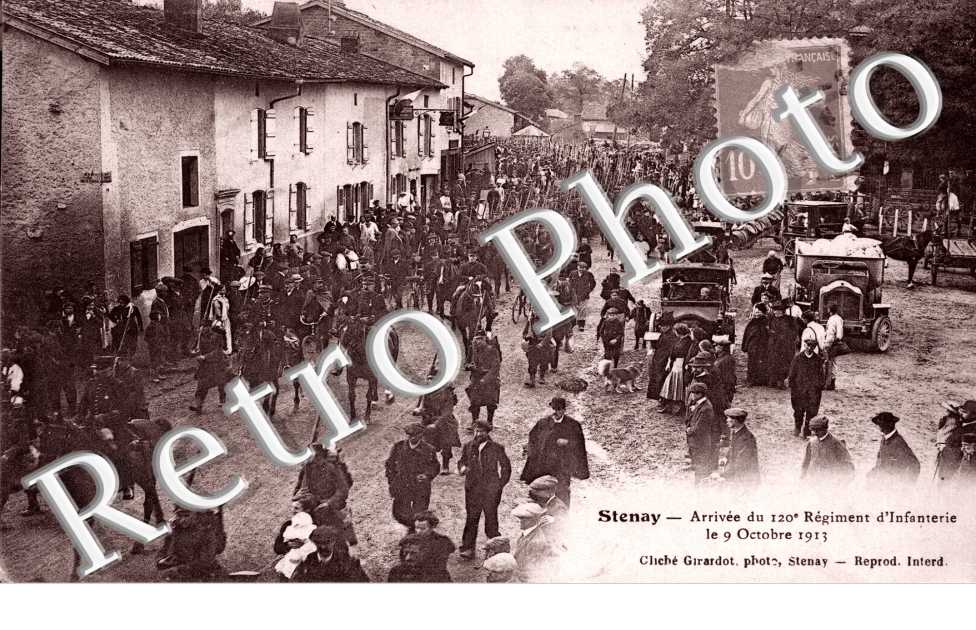 arrivee du 120°regiment d'infanterie le 9 octobre 1913