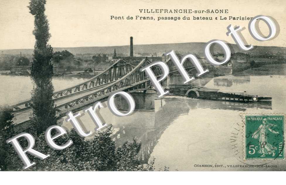 Pont de Frans - passage du bateau le "Parisien"