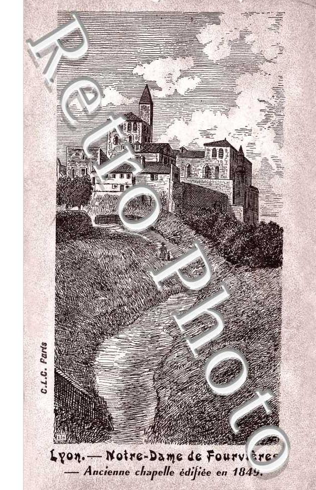Notre Dame de Fourvieres - Carte style parchemin