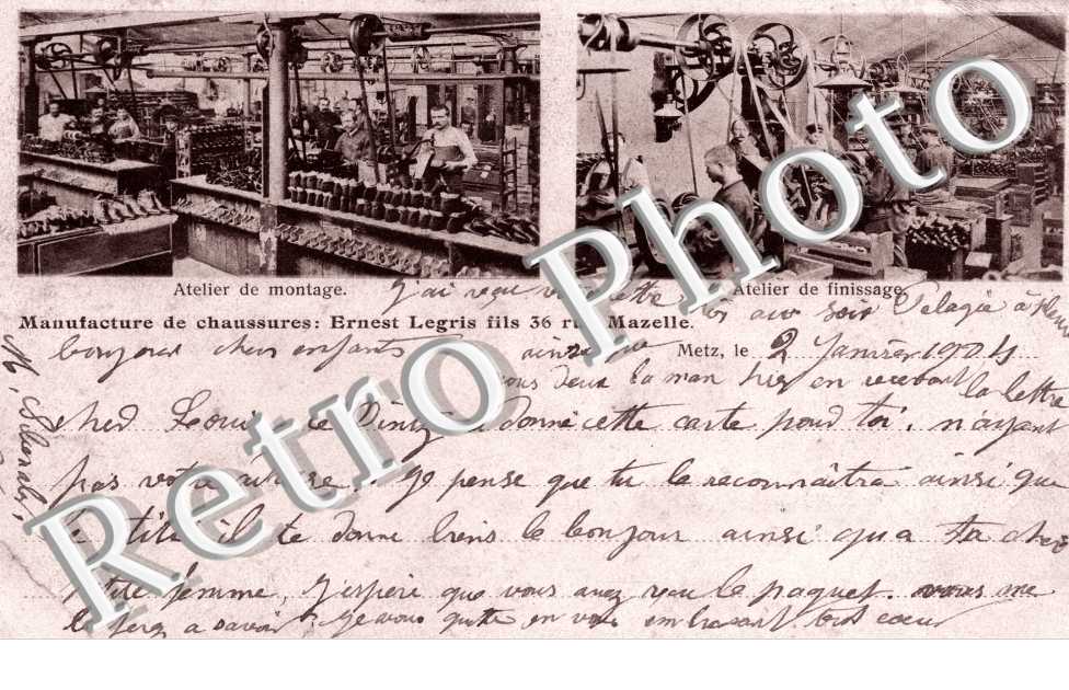 Manufacture de chaussures : Ernest Legris 36 rue Mazelle