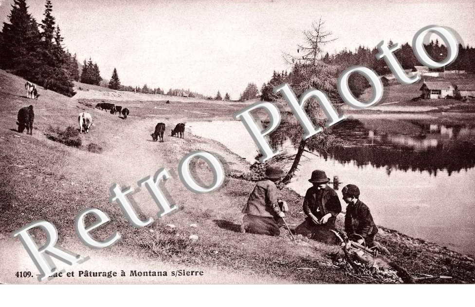 Lac et paturage a Montana sur Sierre