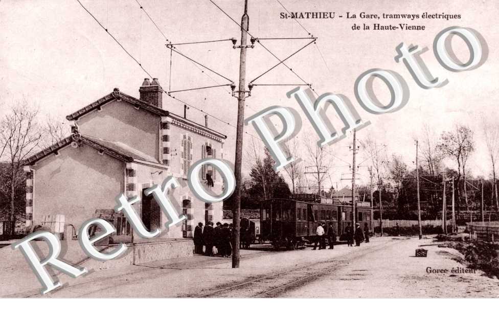 Saint Mathieu, la gare, tramways electriques de la haute vienne