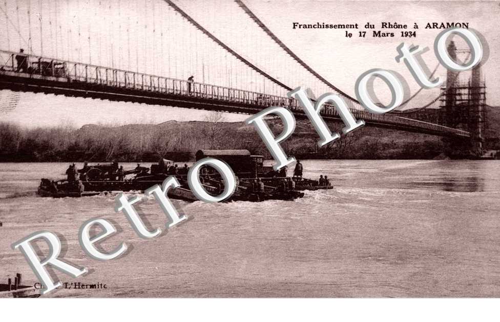 Franchissement du Rhone a Aramon le 17 mars 1934