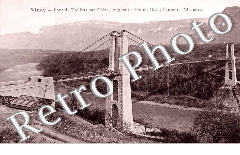 Pont de Trellins sur l'Isere, longueur : 204 m ; hauteur : 42 metres