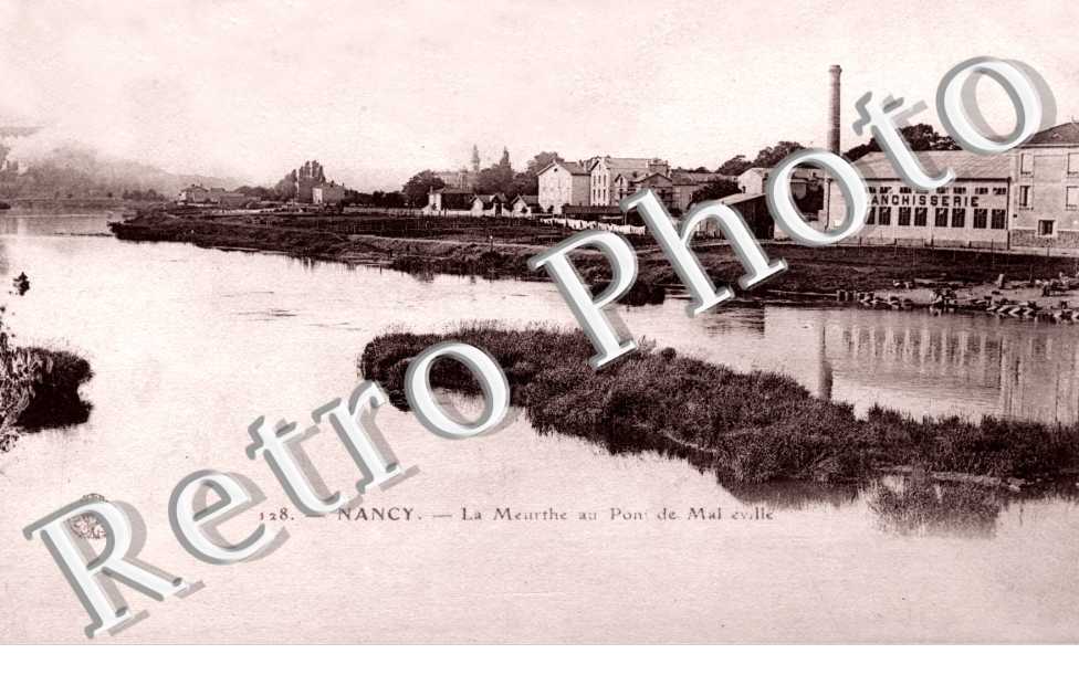 La Meurthe au pont de Malzeville. Faubourg des Trois Maisons.