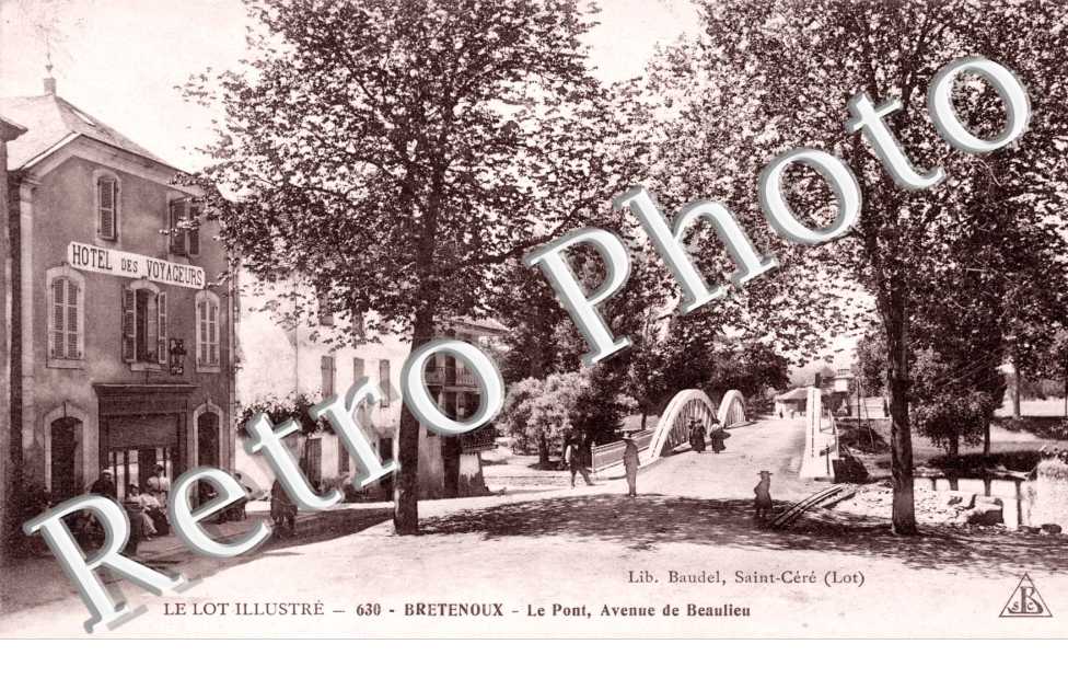le pont, Avenue de Beaulieu (Hotel des Voyageurs - pub au dos)