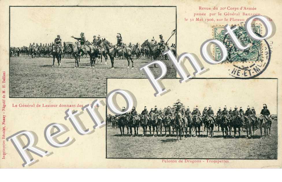 Revue du 20° Corps d'Armee passee par le General Bailloud, le 31 Mai 1906 sur le Plateau